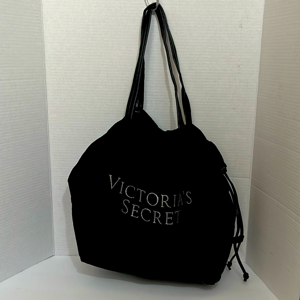 Victoria Secret Velvet & Rhinestone Logo Tote Bag